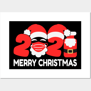 Santa Claus Vaccinated 2021, Funny Merry Christmas In Mask Xmas Pajamas Posters and Art